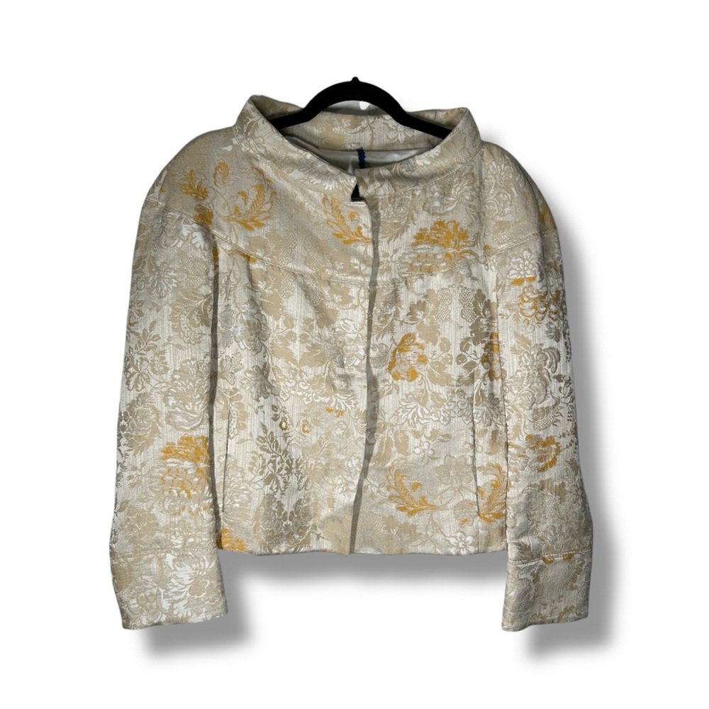 NWT Piazza Sempione Silk And Linen Flower Embroidered Blazer Size 12 - “Eliza”